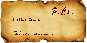 Pálka Csaba névjegykártya